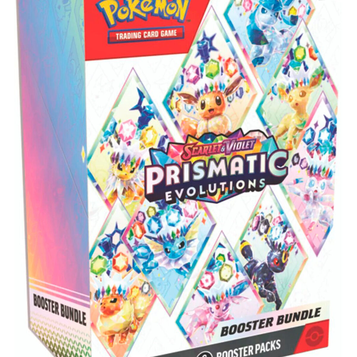 Booster Bundle Pokémon TCG Prismatic Evolutions en inglés con 6 sobres de refuerzo.
