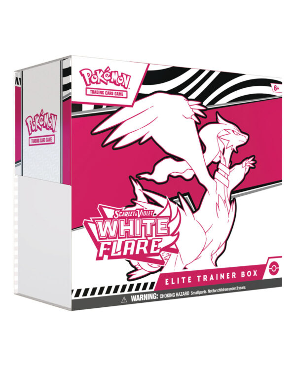 Pokémon TCG Elite Trainer Box White Flare with booster packs and accessories.