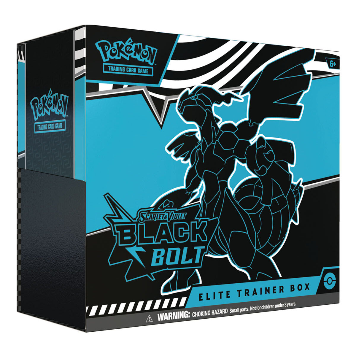 Elite Trainer Box Pokémon TCG Black Bolt con 9 sobres y accesorios oficiales.